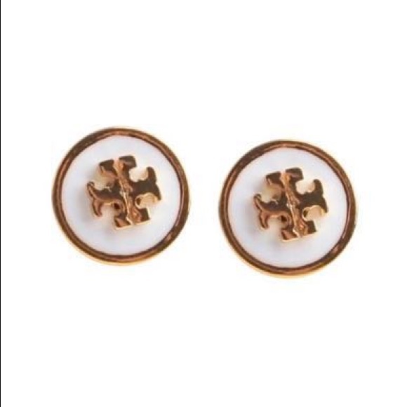 NWOT Tory Burch Enameled Raised-Logo Stud Earring - Picture 1 of 6
